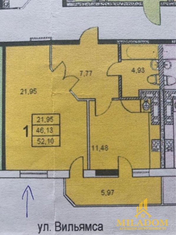 Продаж квартири 1-кімн., 52 м², Київський — фото 3