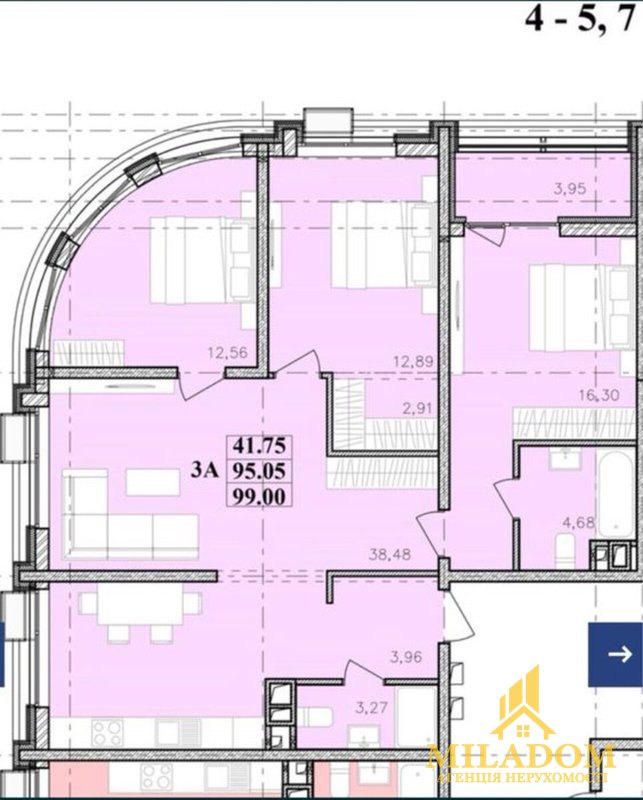 Видова 4-кімнатна квартира 100 м² у ЖК «Модерн» на 6-й станції Великого Фонтану — фото 9
