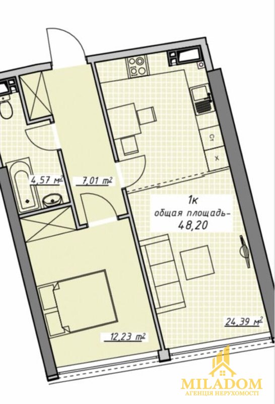 Продаж квартири 2-кімн., 48 м², Приморський — фото 2