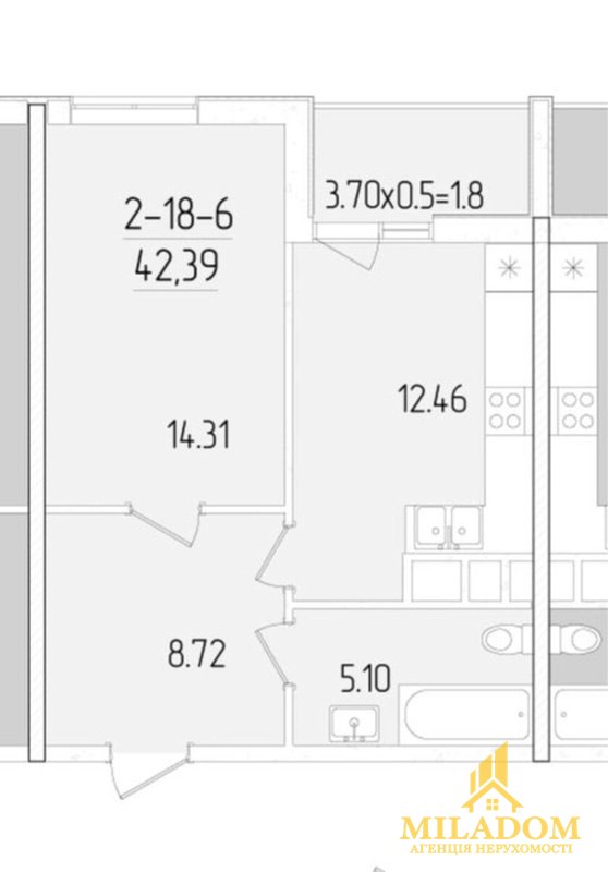 Продаж квартири 1-кімн., 42 м², Хаджибейський — фото 11