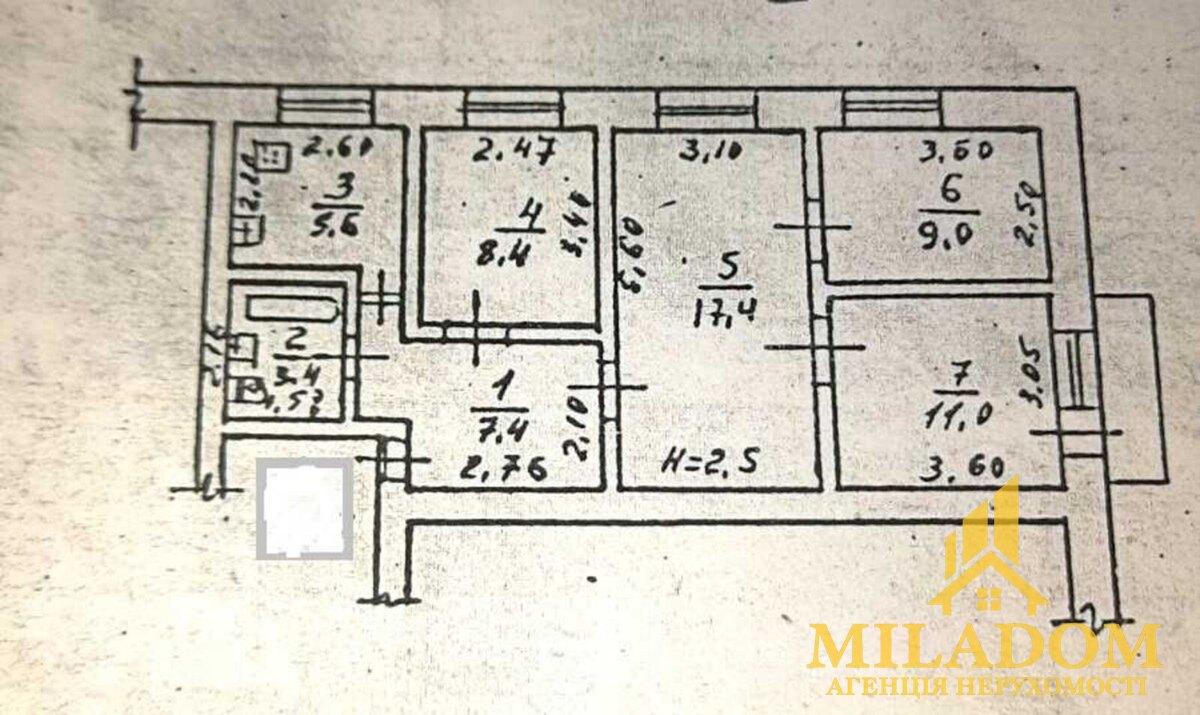 Продажба апартаменти 4-стаен, 63 м², Хаджибейський — снимка 11