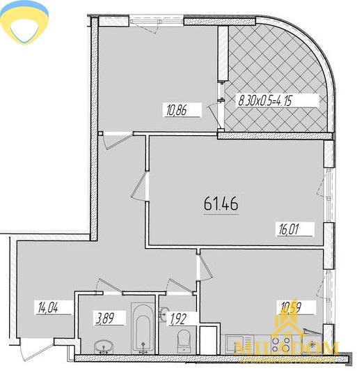 Продам 2-комн.квартиру с террасой. ЖК 66 Жемчужина — снимка 19